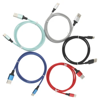 100шт 1 м Найлонов кабел за бързо зареждане Micro USB Type C Usb-зарядно Устройство за телефони, кабел за трансфер на данни за iPhone 12 11 13 Pro Max X Huawei Samsung