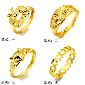 Нов прием на златен цвят, малко женски отворен пръстен