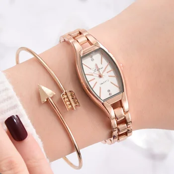 Нови ежедневни дамски кварцов часовник-гривна от розово злато, ново записване, творчески дамски модни часовници, дрехи, кварцов часовник