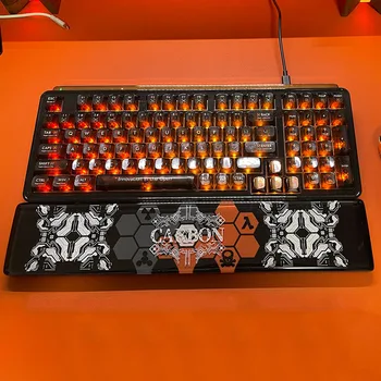 Поставка за китката от смола въглеродни цветове за механична геймърска клавиатура 40 60 87 104, Индивидуална поставка за клавиатура, предпродажа подложки за ръце