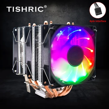 TISHRIC 4 Топлинни Тръби 4-Пинов PWM вентилатор на CPU Cooler Радиатор RGB CPU Вентилатора за Охлаждане За Intel LGA2011 115X1366 775 X79 X99 AM3 AM4
