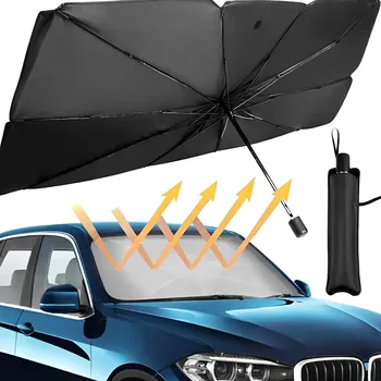 Авто чадър за предно стъкло, авто козирка, сгъваема преносима защита на предното стъкло, найлон сенника за кола