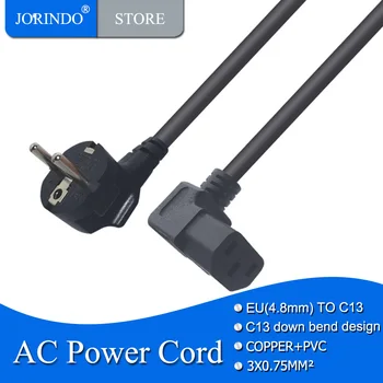 JORINDO ОТ EU4.8MM До IEC320 C13, от EU4.8MM до проекти с загибом надолу IEC 320 C13 Кабел захранващия кабел, 1 М/3,2 МЕТРА