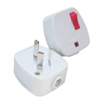 1 бр. AU 3-пинов штекерный адаптер с превключвател за включване/изключване на Изхода на захранване на Променлив електрически контакт с променлив ток, за удължител на храна