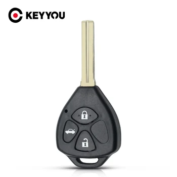 KEYYOU Дистанционно автомобилен ключ във формата на миди, ключодържател, заготовка за Toyota Crown, калъф за ключове, корпус, необрезное острието TOY48, подмяна на 3 Бутона