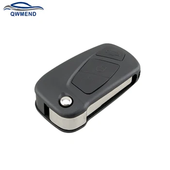 QWMEND 3 Бутона Flip Сгъваем ключ за управление на формата на миди Ключодържател калъф за Ford KA MK2 Дистанционно на ключа на автомобила Смяна на режещия нож