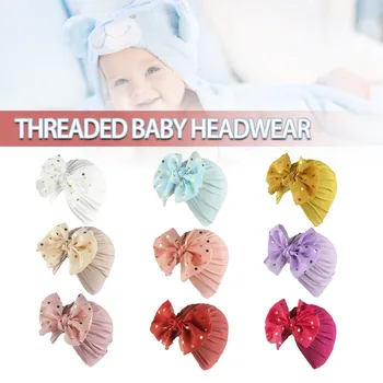 Детска шапка със собствени лъкове, шапки за новородени момичета, реквизит за снимки, шапчица, мека шапчица за новородено, превръзка на главата