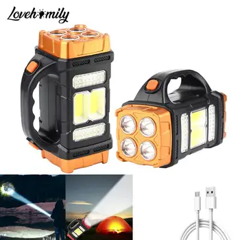 Led фенерче за слънчева батерия с USB зареждане, мощен фенер, акумулаторна лампа, водоустойчива лампа за къмпинг захранване