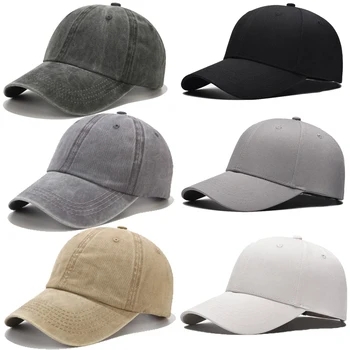 Нова бейзболна шапка в американския ретро стил, обикновена дънкови шапки, мъжки и дамски спортни шапки за тенис на открито, пролетно-летни шапки, ежедневни шапка с чадър