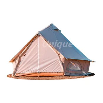 Монголска юрта, луксозна туристическа палатка с външна осветление, семеен лагер