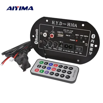 AIYIMA Bluetooth такса усилвател и субуфер усилвател на звука 12V 24V 220V FM радио, AUX и USB Amplificador за високоговорители 6-10 см