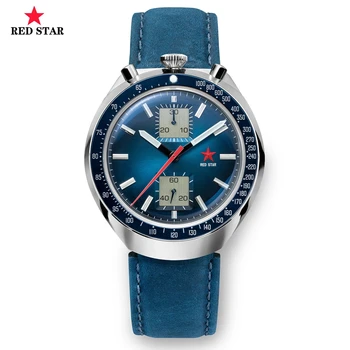 Мъжки часовник с хроногафом RED STAR ST1901, водоустойчиви часовници пилот от неръждаема стомана, суперсветящиеся мъжки механични часовници