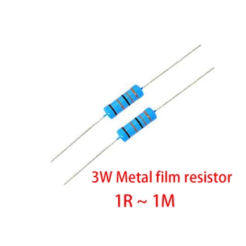 10шт 3 W Метален филмът резистор 1% 1R ~ 1 М 1R 4,7 R 10R 22R 33R 47R 1K 4,7 K 10K 100K 1 4,7 10 22 33 47 4K7 Ома