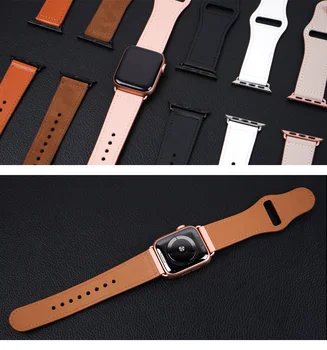 Кожени въжета за Apple watch band 44 мм 40 мм iWatch 6 от 42 мм и Каишка от естествена кожа гривна Apple watch серия 7 SE каишка за часовник