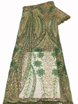 Лейси бродерия Euromel, окото на прежди, тъкани от мъниста, модерно сватбена рокля с пайети, плат за вечерна рокля, размер 5