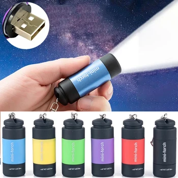 Led мини светлината на факли USB акумулаторна батерия за Преносим фенерче ключодържател светлина на Факела водоустойчив туризъм и къмпинг осветление