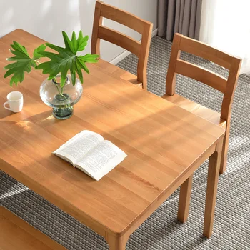 Трапезарна маса от бук за дома, мебели за ресторант в дървена стил, маса за хранене и столове от масив скандинавски дърво