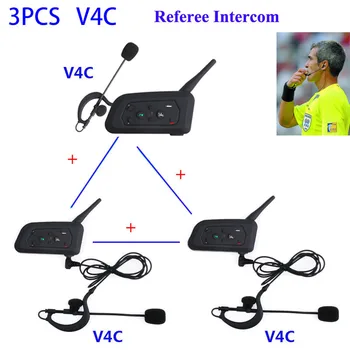 3шт V4C Професионални футболни съдии Домофонна система, Bluetooth Футболна арбитражная комуникационна слушалки Переговорное устройство FM