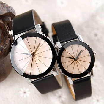 Дамски Ежедневни кварцов часовник с кожена каишка, аналогов часовник, чифт луксозни Часовници-гривни Relogio Feminino montre zegarek damski