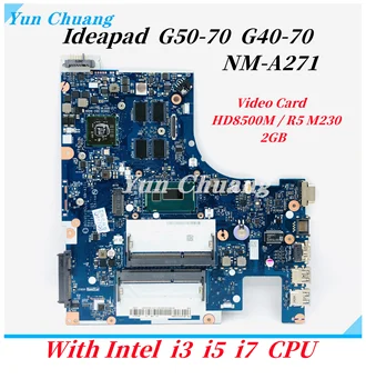 Дънна платка ACLU1/ACLU2 NM-A271 за лаптоп Lenovo Ideapad G50-70 G40-70 с процесор I3 I5 I7 HD8500M/R5-M230 2 GB DDR3 GPU