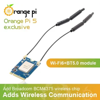 Безжичен модул чип Orange Pi WiFi6 + BT5.0 в честотни диапазони 2,4 Ghz и 5 Ghz Wi-Fi BT5.0, с подкрепата на МОЖНО PCIe Интерфейс за OPI 5