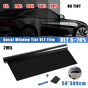 50*300 см Черно Фолио За Прозорци на колата 5%/20%/35%/50%/70% VLT Тонирани Стъкла, Затеняющая Стикер, Летен UV-Протектор, Автоаксесоари