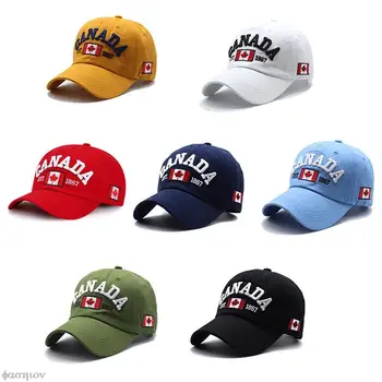 I Love Canada Нова бейзболна шапка с бродерия от промит памук, ежедневни шапка за татко, Gorra Casquette, хип-хоп шапки, бейзболна шапка възстановяване на предишното положение за жени, мъжка шапка