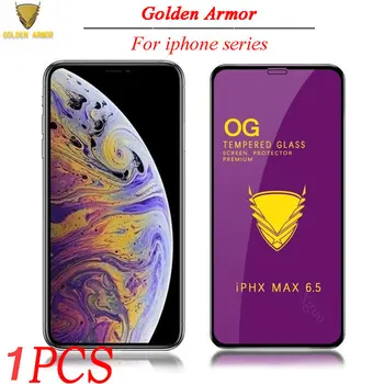 1БР Златната Броня От Закалено Стъкло За мобилен Телефон за iPhone 14 13 12 11 Pro Max Mini X XR XS Max 7 8 14 Plus SE 2020 Протектор на екрана