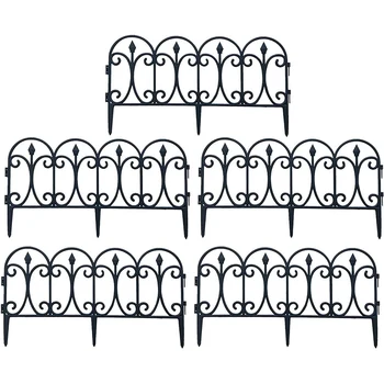 5 Опаковки Декоративна градинска ограда от неръждаема желязо, Ландшафтна тел, Сгъваема край огради, двор, цветна градина, Бариера за животните