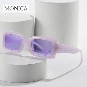 2023, малки квадратни слънчеви очила в рамки, дамски луксозни маркови тенденция слънчеви очила желейного цветове за мъже, класически правоъгълни очила с защита от uv