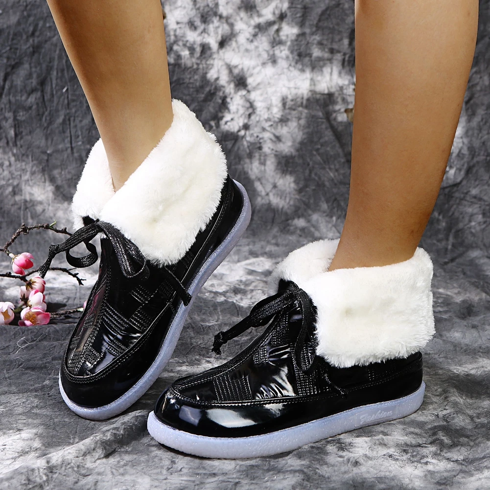 Дамски зимни обувки; Зимни Дамски обувки От дебел плюш; Водоустойчив нескользящие Ботуши до бедрата; Модни Дамски Зимни обувки На топло меху 2021