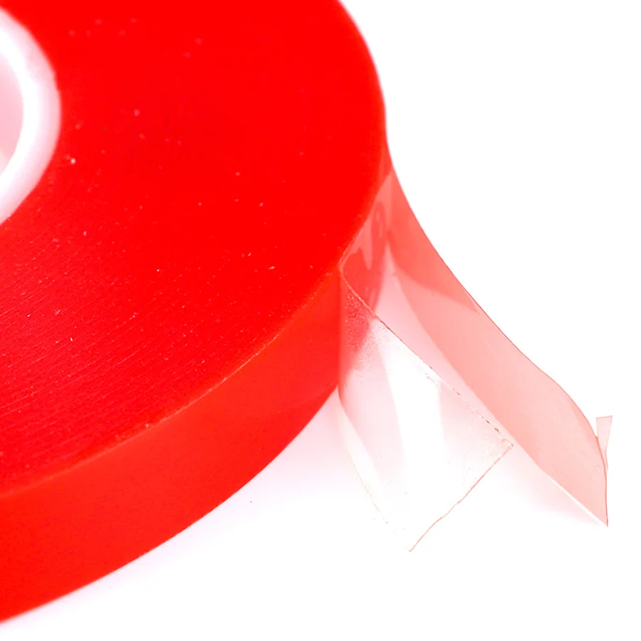 25 м Телефонна лента, здрава залепваща PET-Червено Фолио, прозрачен двустранен лента за ремонт на мобилен телефон, таблет, стъкло с LCD сензорен екран 0,2 мм