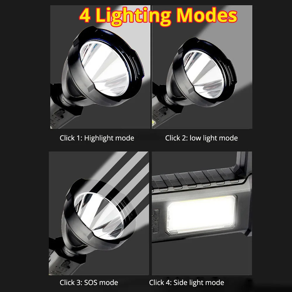 Мощни Cob led светлини Light Side Леко външно осветление факел от ABS материал usb Акумулаторна фенерче Long Shot