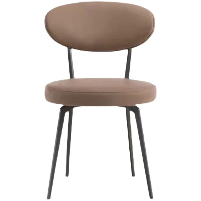 Лесен за хранене на стол от висок клас естествена кожа за италианската хола, удобен е просто домашен стол за дълго сядане