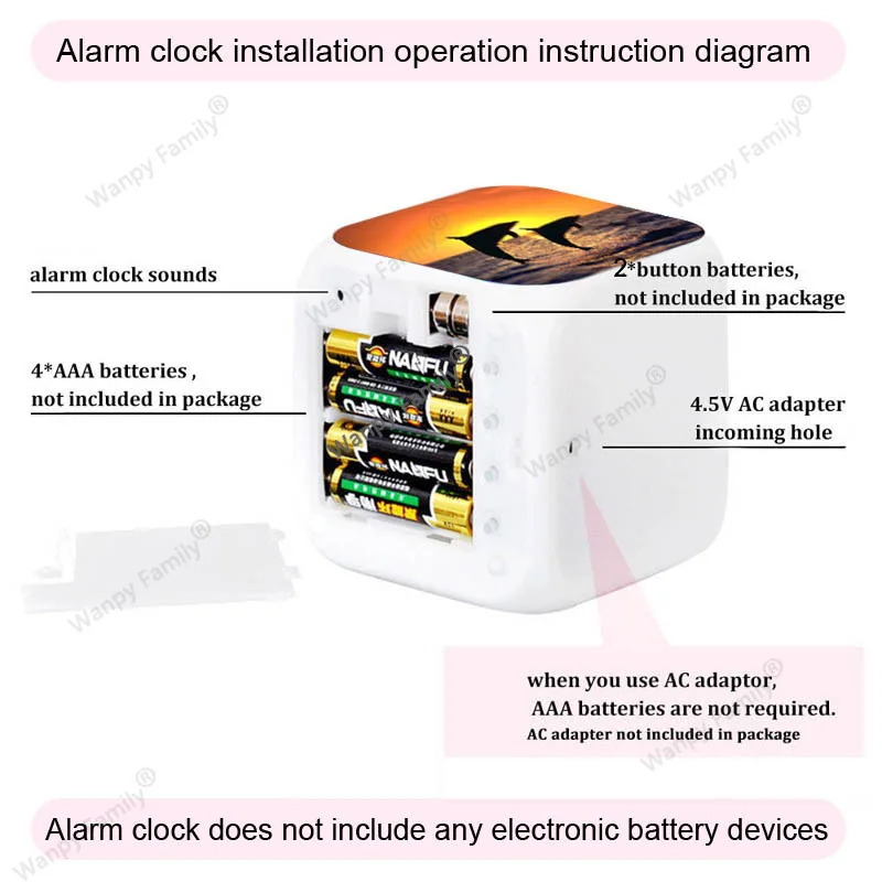 Неблагодарна кон alarm clock Студентски спалня 7 цвята Светещи led сензорен таймер за събуждане Настолни часовници, Подарък за парти за детето