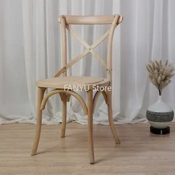 Модерни Трапезни столове за отдих Минималистичные битови трапезни столове в скандинавски стил с дървена облегалка Eetkamerstoelen Мебели за дома WZ50DC