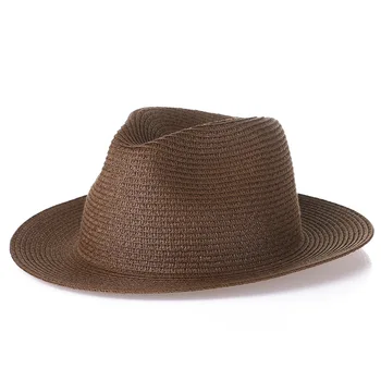 Лятната сламена шапка с широки къси полета, Панама, дамски градинска мъжка шапка Унисекс за партита