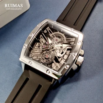Кварцов часовник MEGIR & RUIMAS с т циферблат за мъже, модерен силиконов каучук, спортни ръчни часовници със светещи стрелки, 3atm, Водоустойчив 310