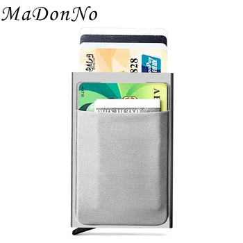 Rfid-чантата с притежател на кредитна карта, унисекс метален тънък портфейл, Алуминиев чантата си, Таен поп чантата си Малка чанта-портфейл Walet Vallet 2021