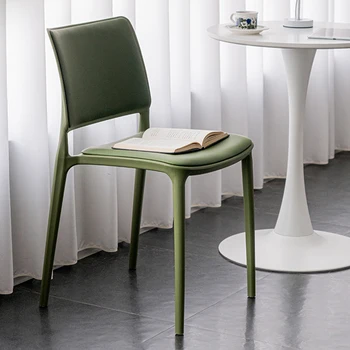 Съвременните пластмасови трапезни столове зелен цвят, джобно удобен стол за спестяване на пространство, Аксесоари за интериора на купето