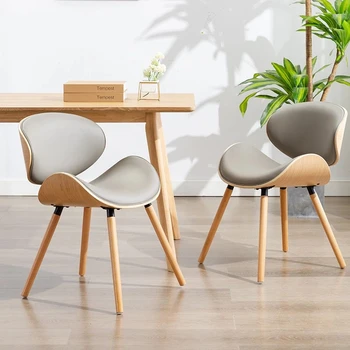 Ергономични дизайнерски трапезни столове за дневна, Ресторант, Подкрепа на гърба, уважаеми кожен офис стол за почивка, скандинавски Мебели за дома Sillas