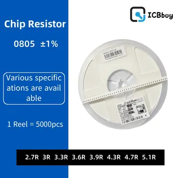 5000 бр 0805 резистор SMD Точност 1% 0 Ω ~ 10 M Ω 2.7 R 3R 3.3 R 3.6 R 3.9 R 4.3 R R 4.7 5.1 R