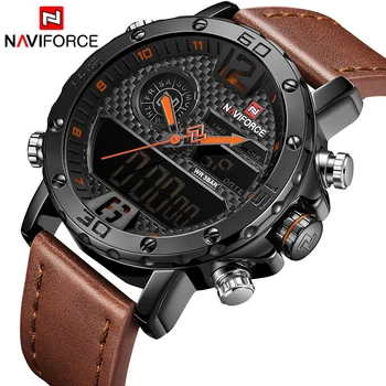 NAVIFORCE, най-луксозна марка, мъжки часовници, аналогов цифров кожени спортни часовници, dr. военни часовници, мъжки кварцови часовници Relogio Masculino