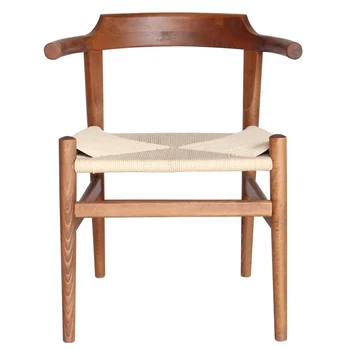 Американски Стол от бичи рога в скандинавски стил, прост стол с напречни дужками от масивно Дърво, Лицето ретро Стол от ратан, Офис Стол за почивка