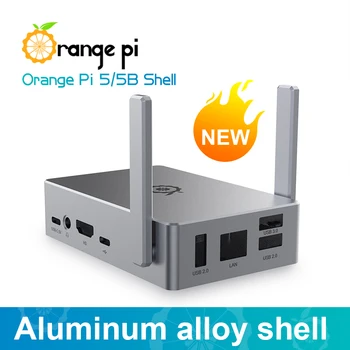 Корпус от алуминиева сплав Orange Pi е Подходящ за платки разработка на Orange Pi 5 или Orange Pi 5B метален корпус