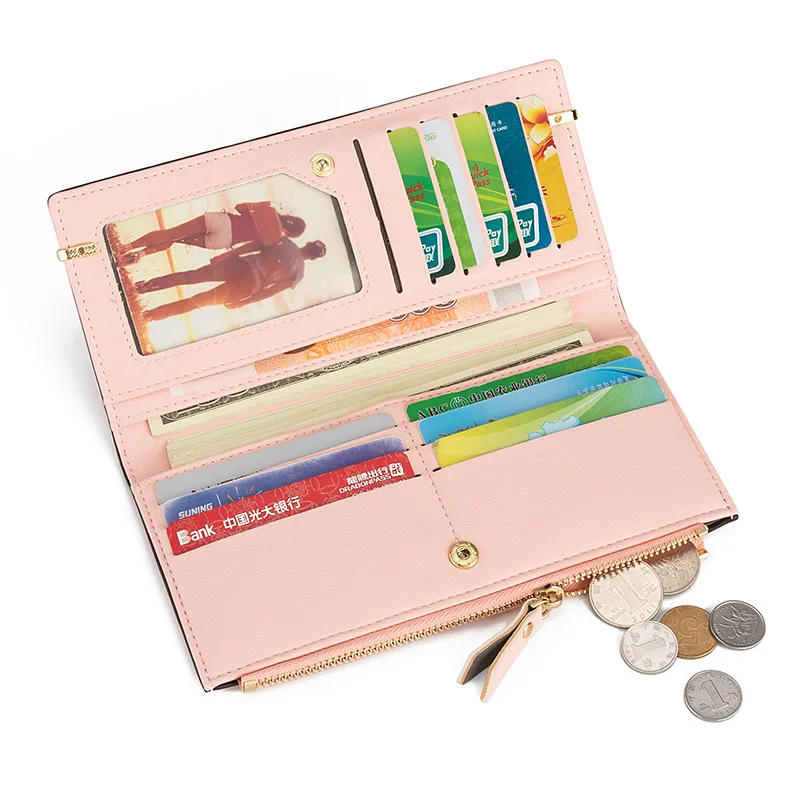 Жена чантата с дизайн в стил мозайка, дълъг портфейл с цип, портфейл за монети, държач за кредитни карти, дамски портмонета, женски клатч, чанта за пари за момичета