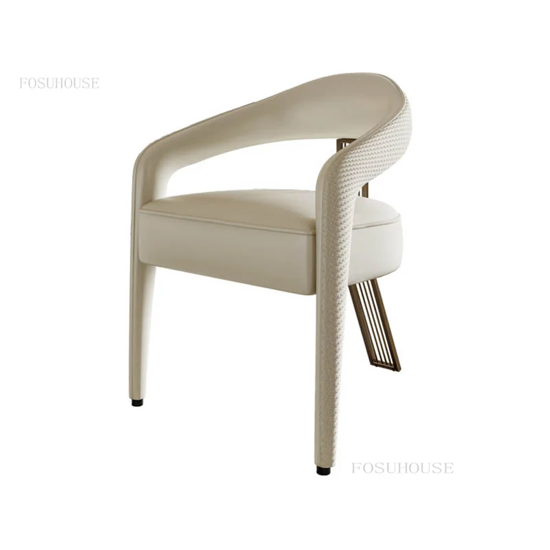 Лека луксозно обзавеждане за дома, Трапезни столове Творчески кабинет Дизайнерски ежедневието на стол с облегалка, Модерен минималистичен стол за общежития с подлакътници