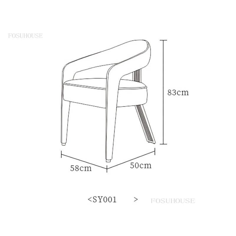 Лека луксозно обзавеждане за дома, Трапезни столове Творчески кабинет Дизайнерски ежедневието на стол с облегалка, Модерен минималистичен стол за общежития с подлакътници